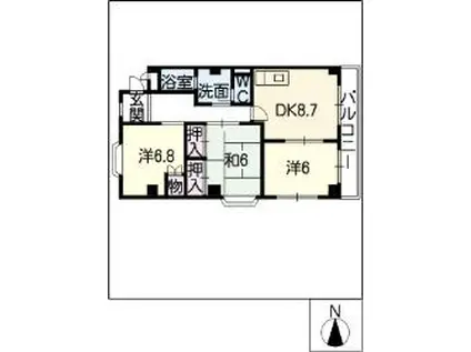 リバティーヒル乗鞍(3LDK/1階)の間取り写真