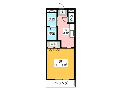 E-STAGEII(1K/2階)の間取り写真