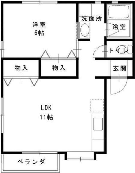 ラフィーネ佐鳴(1LDK/2階)の間取り写真