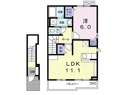 マーベラスA(1LDK/2階)の間取り写真