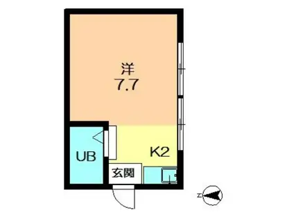 神功オーヤマンション(1K/2階)の間取り写真