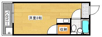 パステルクボ16(ワンルーム/4階)の間取り写真