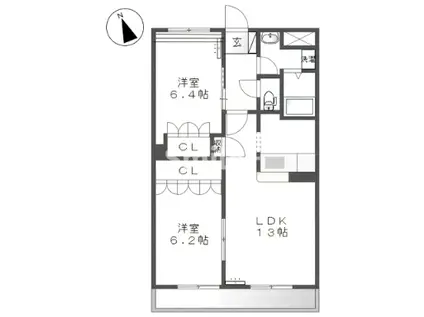 BLUE TERRA(2LDK/3階)の間取り写真