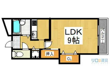 三和建設中山寺ビル(1K/3階)の間取り写真