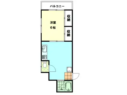 パオン荘(1DK/2階)の間取り写真