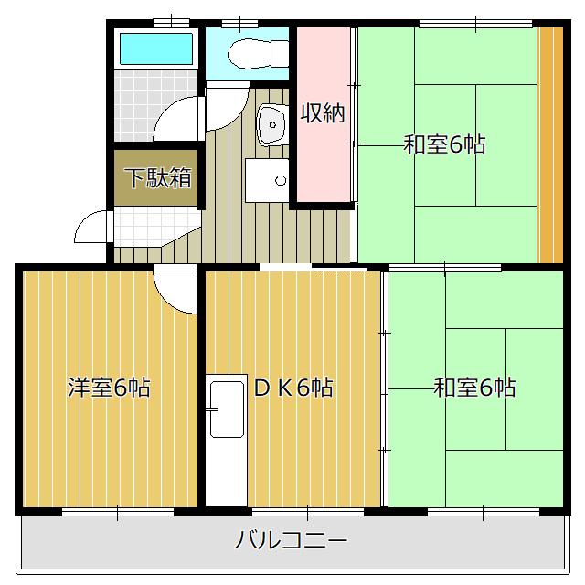 山内ハイツ1(3DK/3階)の間取り写真
