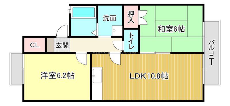 RUCANA(2LDK/2階)の間取り写真