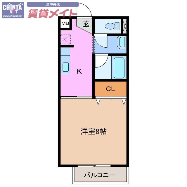 サープラスYM(1K/2階)の間取り写真