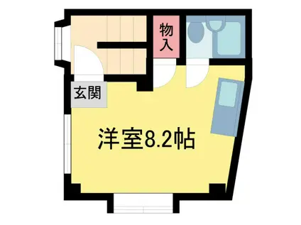 ウィスパービル(1K/3階)の間取り写真