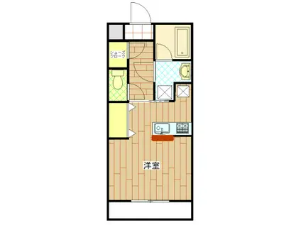 CALMSAIL(ワンルーム/1階)の間取り写真