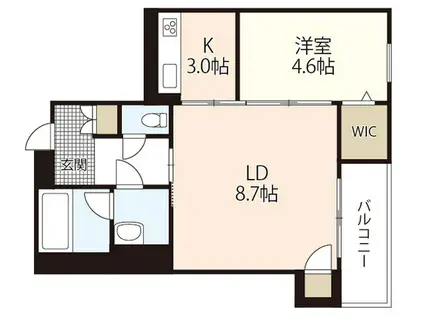 OLIVIER(1LDK/2階)の間取り写真