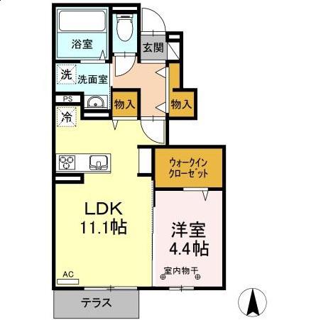 リッチMOMO(1LDK/1階)の間取り写真