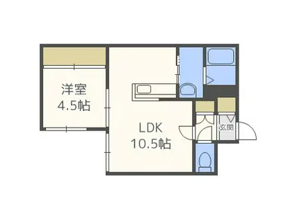 ステラ月寒(1LDK/2階)の間取り写真
