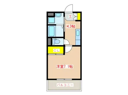 イーストベース(1K/1階)の間取り写真