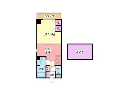 エスポワール(1DK/3階)の間取り写真