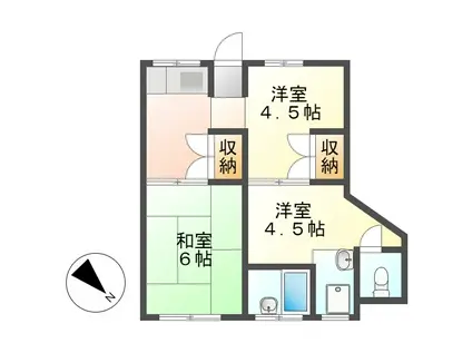 ELハイツ(3K/1階)の間取り写真