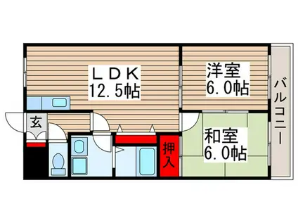 ベルドゥ・ムール鎌ヶ谷(2LDK/2階)の間取り写真