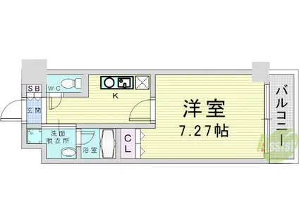 WILLDO塚本(1K/6階)の間取り写真