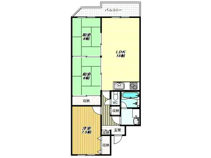 T Sコート土師ノ里(3LDK/3階)の間取り写真