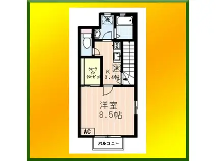 イル・ロトーレC棟(1K/2階)の間取り写真
