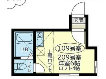 ユナイト保土ヶ谷オアシスドリーム(ワンルーム/2階)の間取り写真
