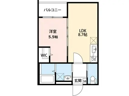 シーポート(1LDK/2階)の間取り写真