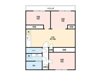 緑と海辺のフロレッタ(3LDK/1階)の間取り写真