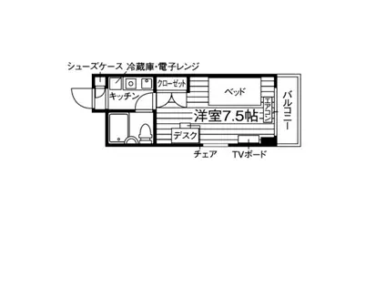 学生会館 フィエルテ都立家政(1K/2階)の間取り写真