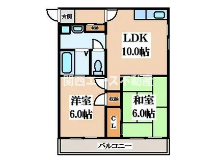 コーポ・ヒロ(2LDK/3階)の間取り写真