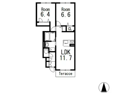 マ・メゾン(2LDK/1階)の間取り写真