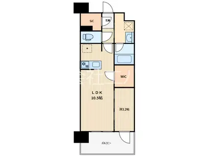 RJRプレシア川口(1LDK/3階)の間取り写真