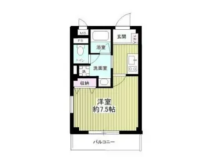 B CASA 川崎大師(1K/1階)の間取り写真