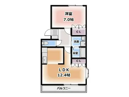 グランブルー(1LDK/2階)の間取り写真