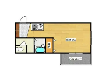 ロイヤルコーポ長尾(ワンルーム/3階)の間取り写真