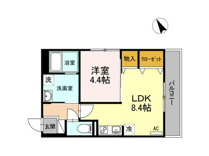 UMWELT BILD DREI(1LDK/3階)の間取り写真