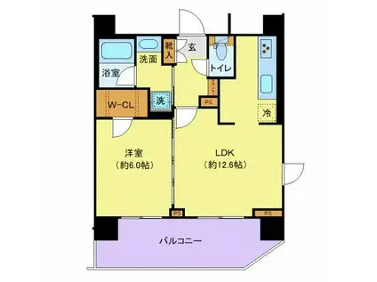 ジェノヴィア南千住VIスカイガーデン(1LDK/5階)の間取り写真