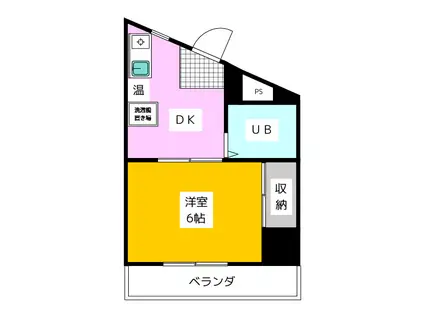 レジデンス富士森(1DK/2階)の間取り写真