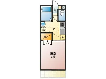 サウザンハウス(1K/1階)の間取り写真