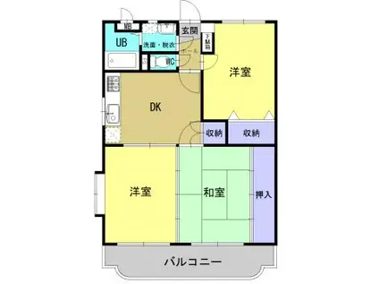 コンフォート松田(3DK/1階)の間取り写真