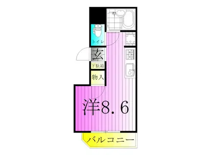 メゾンリリー 足立(ワンルーム/4階)の間取り写真