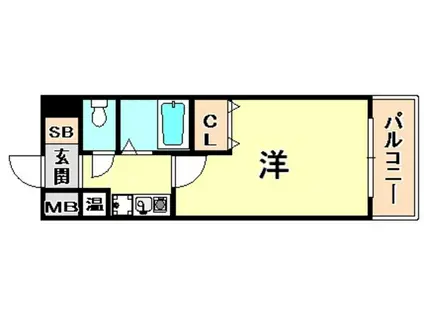 エスリード三宮(1K/3階)の間取り写真