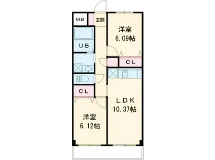 マンションリモーネ(2LDK/3階)の間取り写真