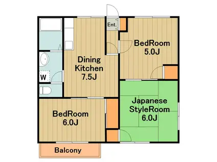 アパキット A棟(3DK/2階)の間取り写真