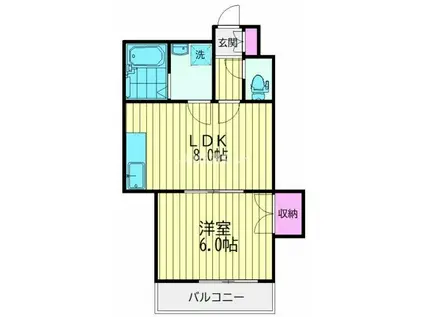 メゾン宮本(1LDK/2階)の間取り写真