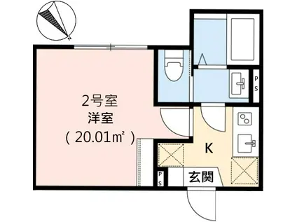 CRECIA薬円台(1K/3階)の間取り写真