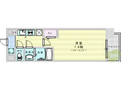 リッツ加島(1K/14階)の間取り写真