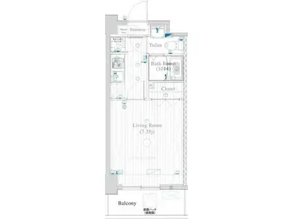 ヴェルステージ西川口III(1K/1階)の間取り写真