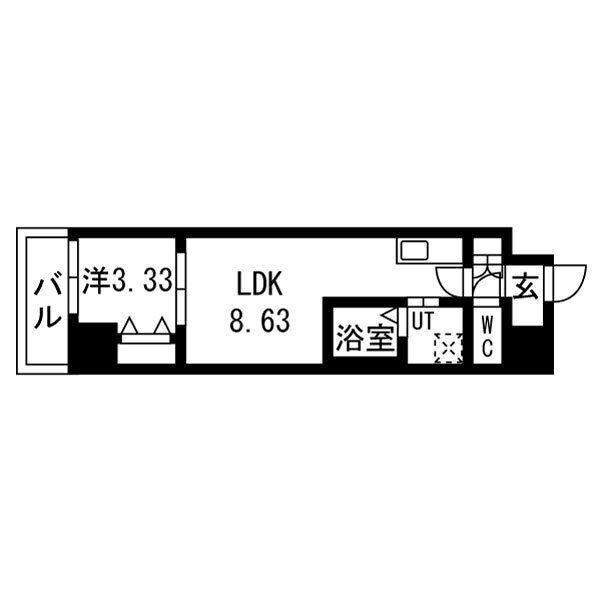 アーバンパーク新大阪(1LDK/9階)の間取り写真