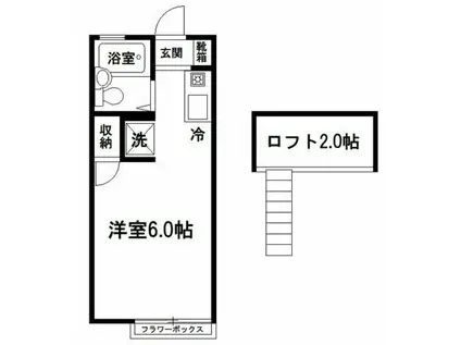 モジュール92(ワンルーム/1階)の間取り写真