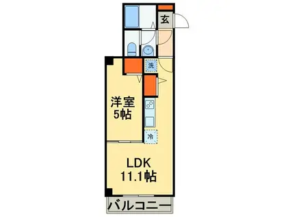 レオール新千葉(1LDK/3階)の間取り写真